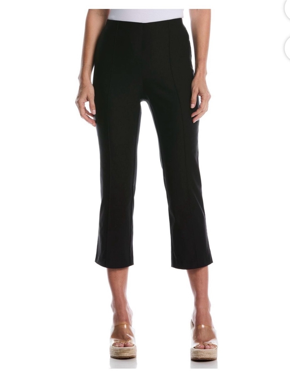 Rafaella Black Cropped Pintuck Pant
